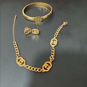 Elegant GG Bracelet & bangle and Earrings Set